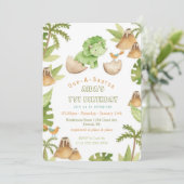 One-A-Saurur恐竜の最初の誕生日招待状 招待状 (スタンド正面)