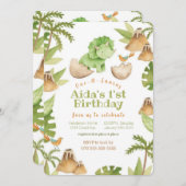 One-A-Saurusの恐竜の最初の2日間の招待状 招待状 (正面/裏面)