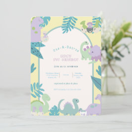 One-A-Saurusの恐竜の最初の2日間の招待状 招待状