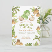 One-A-Saurusの恐竜ファーストバースデー招待状 招待状 (スタンド正面)