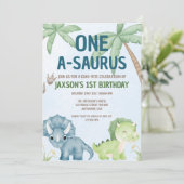 ONE-A-SAURUSディノミテの最初の誕生日の招待状 招待状 (スタンド正面)