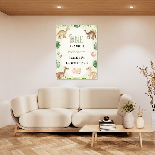 One-a-Saurus恐竜の最初の誕生日ウェルカムポスター ポスター