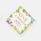 One A-Saurus恐竜の最初の誕生日パーティー スタンダードランチョンナプキン (角)