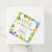 One A-Saurus恐竜の最初の誕生日パーティー フェイバータグ (インサイチュ)