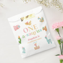 One A-Saurus恐竜の最初の誕生日パーティー フェイバーバッグ