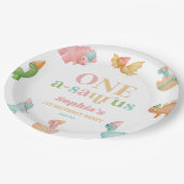 One A-Saurus恐竜の最初の誕生日パーティー ペーパープレート (アングル)