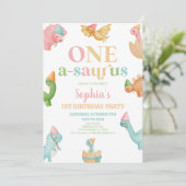 One A-Saurus恐竜の最初の誕生日パーティー 招待状 (スタンド正面)