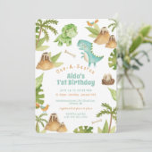 One-A-Saurus恐竜の誕生日の招待状 招待状 (スタンド正面)