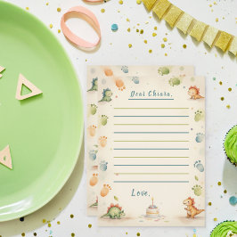 One-a-Saurus恐竜タイムカプセルノートカード 招待状