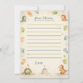 One-a-Saurus恐竜タイムカプセルノートカード 招待状 (正面)