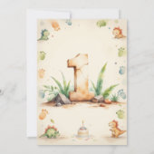 One-a-Saurus恐竜タイムカプセルノートカード 招待状 (裏面)