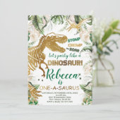 One-a-saurus恐竜誕生日、Dino T-レックス 招待状 (スタンド正面)