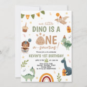 ONE-a-saurus ディノ 1歳の誕生日招待状 招待状 (正面)