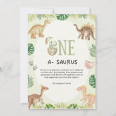 One a Saurus 1st Birthday Thank You Photo Card サンキューカード (正面)