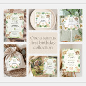 One a Saurus 1st Birthday Thank You Photo Card サンキューカード