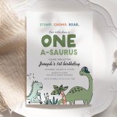 One-a-saurus Birthday Party Invitation 招待状
