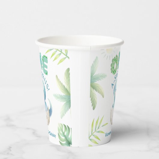 One A-Saurus Boy Dinosax 1st Birthday 紙コップ (右)