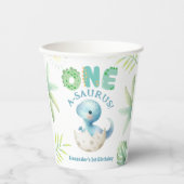 One A-Saurus Boy Dinosax 1st Birthday 紙コップ (正面)