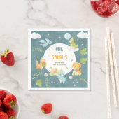 One-A-Saurus Dinosaur 1st Birthday Party スタンダードカクテルナプキン (インサイチュ)
