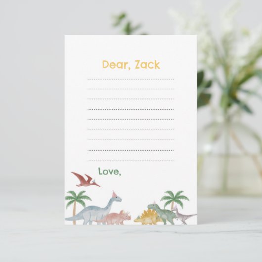 One A Saurus Dinosaur Birthday Time Capsule card 招待状 (スタンド正面)