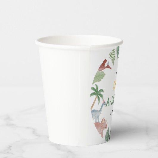 One A Saurus Dinosaur Boy Birthday Paper Cups 紙コップ (右)