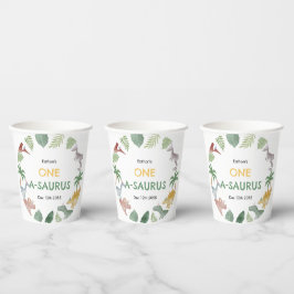One A Saurus Dinosaur Boy Birthday Paper Cups 紙コップ