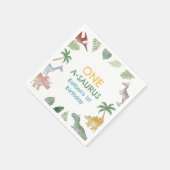 One A Saurus Dinosaur Boy Birthday Party Napkins スタンダードカクテルナプキン (角)