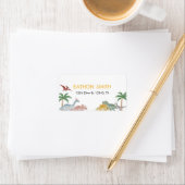 One A Saurus Dinosaur Boy Birthday Return Address  ラベル (インサイチュ)