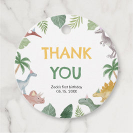 One A Saurus Dinosaur Boy Round Favor Tag フェイバータグ