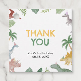 One A Saurus Dinosaur Boy Square Favor Tags フェイバータグ