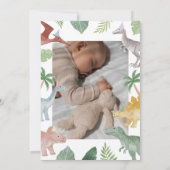 One A Saurus Dinosaur First Birthday Invitation 招待状 (裏面)