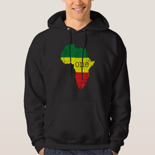 One Africa Pan African Pride Map Flag Black Pride パーカ (正面)