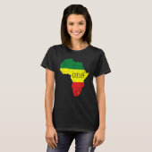 One Africa Pan African Pride Map Flag Black Pride Tシャツ (正面フル)