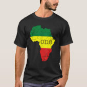 One Africa Pan African Pride Map Flag Black Pride Tシャツ (正面)