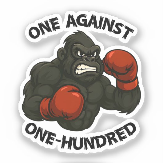 One Against One Hundred – Gorilla Boxing Workout シール (正面)