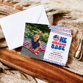 One American Babe 4 Of July Photo First誕生日 招待状