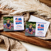 One American Babe 4 Of July Photo First誕生日 招待状