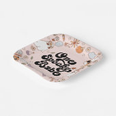 One Babe Groovy不気味 Halloween 1st誕生日 ペーパープレート (傾斜あり)