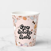 One Babe Groovy不気味 Halloween 1st誕生日 紙コップ (正面)