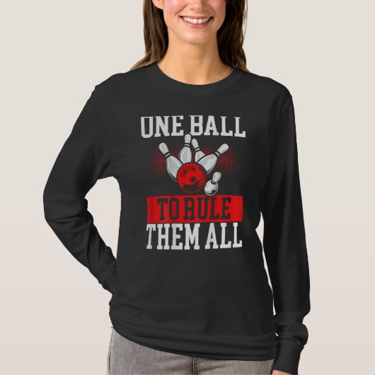 One Ball To Rule Them All Backprint Bowling Tシャツ (正面)