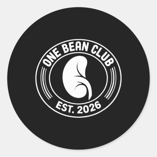 One Bean Club 2026 腎臓提供者移植 ラウンドシール (正面)