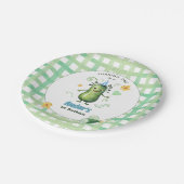 One Big Dill Pickle First Birthday Blue ペーパープレート (アングル)