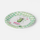 One Big Dill Pickle First Birthday Pink ペーパープレート (アングル)