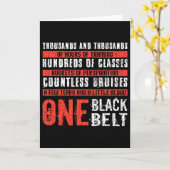 One Black Belt Funny Martial Arts Karate Taekwondo カード (黄色い花)