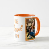 One Blessed Mom | モダンな母の日フォトギフト マグカップ (正面右)