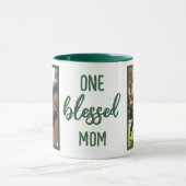 One Blessed Mom | モダンな母の日フォトギフト マグカップ (中央)