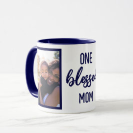 One Blessed Mom | モダンな母の日フォトギフト マグカップ