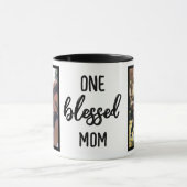 One Blessed Mom | モダンな母の日フォトギフト マグカップ (中央)