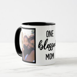 One Blessed Mom | モダンな母の日フォトギフト マグカップ