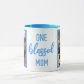 One Blessed Mom | モダンな母の日フォトギフト マグカップ (中央)